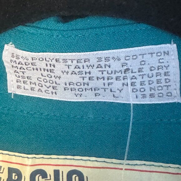 NWOT Y2K MENS GORPCORE GREEN BUTTON DOWN LONG SLEEVE UTILITY SHIRT EPAULETTES - Picture 8 of 8